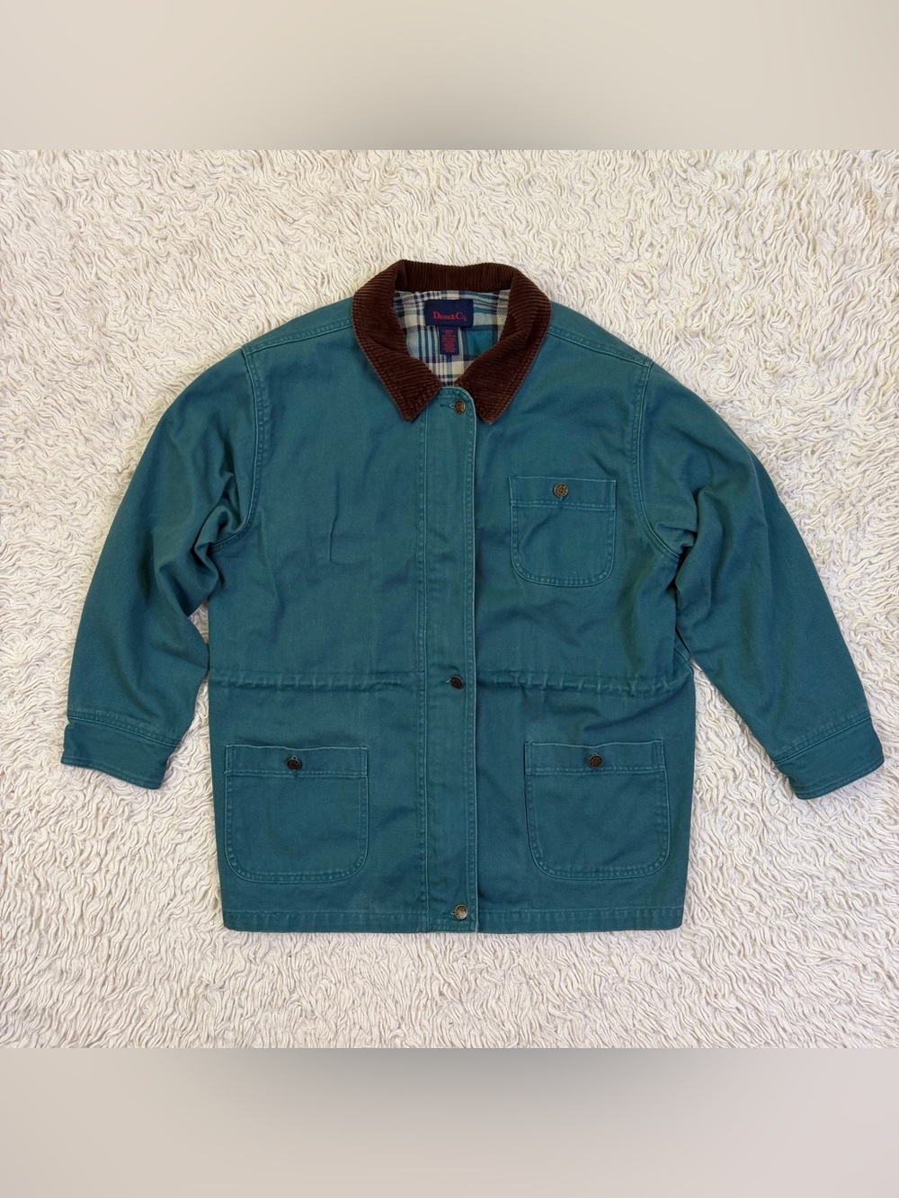 Vintage Denim&Co. Teal Green Barn Jacket Chore Coat